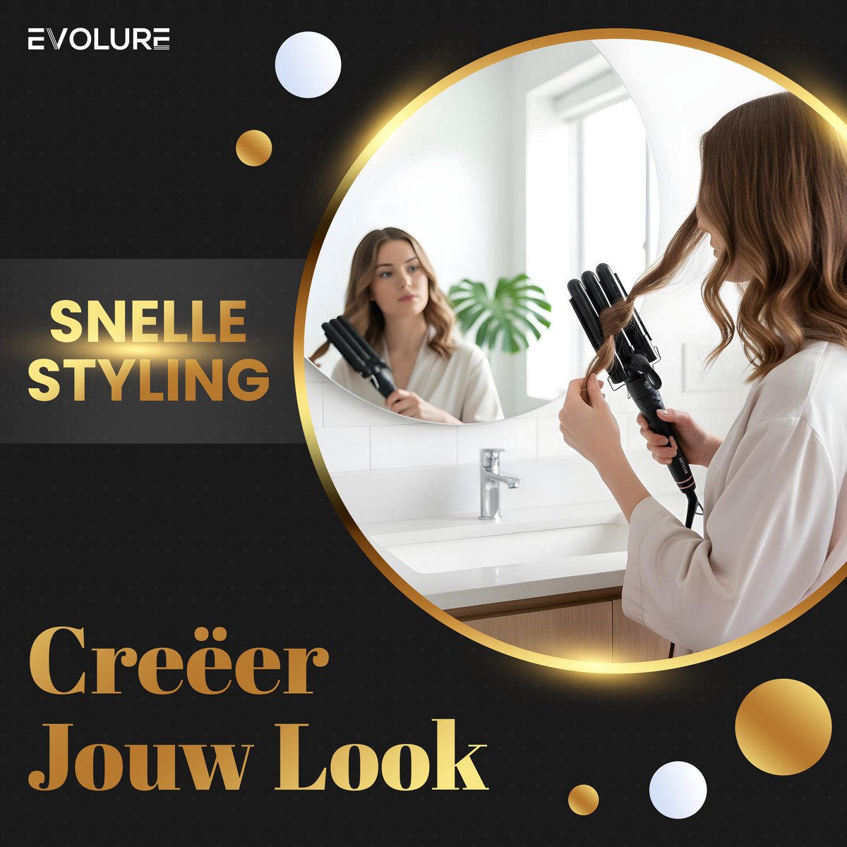 Evolure Krultang - Wafeltang - Waver - 5-delige Haarkruller - afbeelding 2