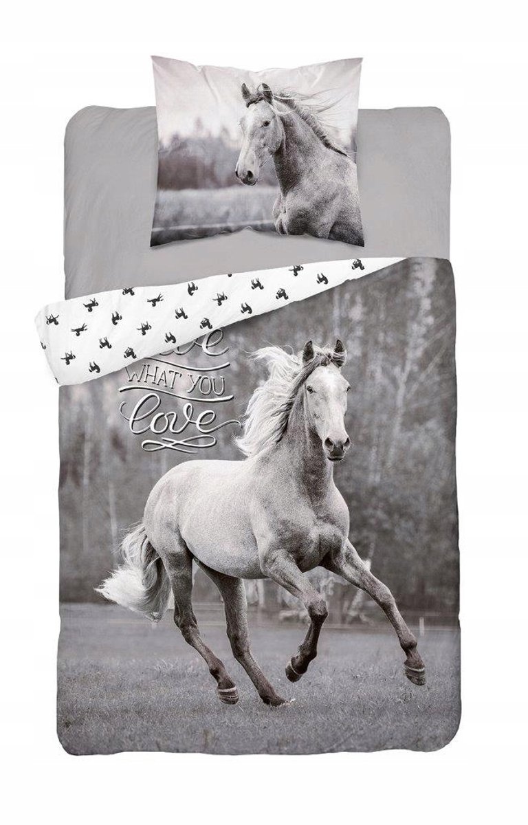 Dekoratif 3D Katoenen Dekbedovertrek Set Paard 160x200cm