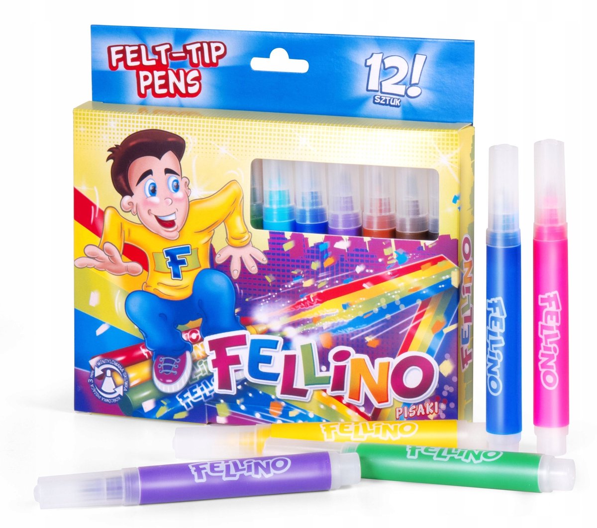 Kamet Fellino Jumbo Stiften Set - 12 levendige kleuren