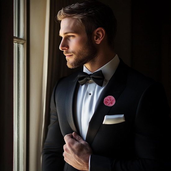 Generisch Klassiek retro herenvest met stevige kraag, elegante knoopdetails voor formele gelegenheden, rood, 4XL