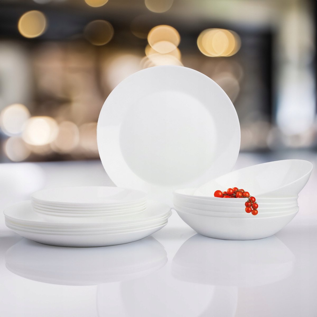 Festa Italia Sonia Servies 18-delig Wit Glas voor 6 Personen