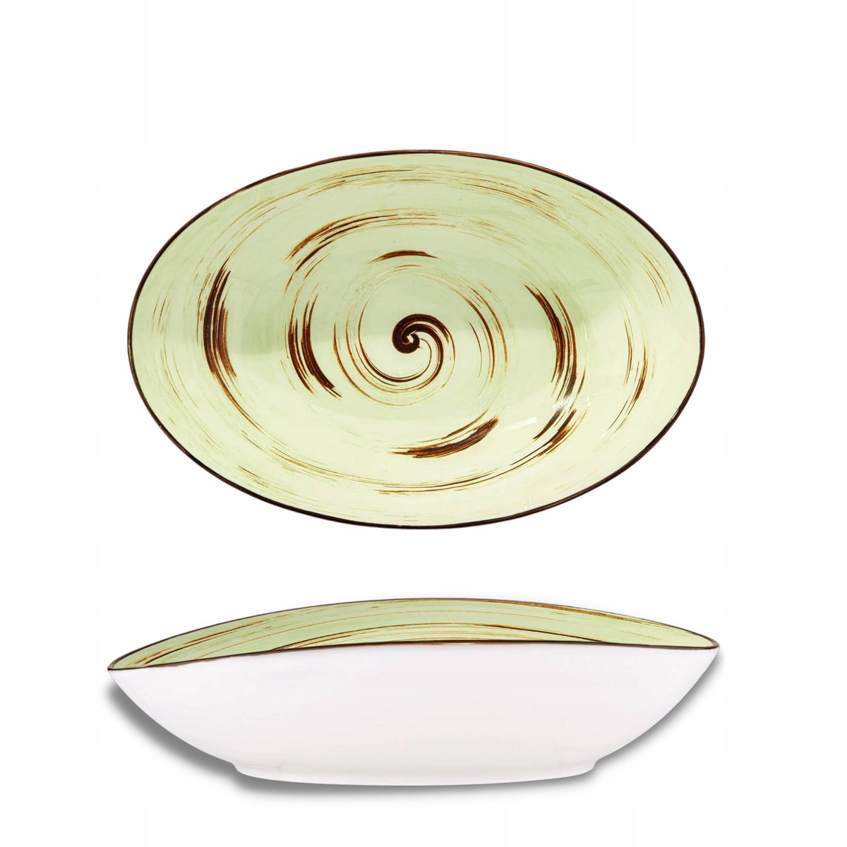 Wilmax Ovale Slakom Pistache Porselein 30cm - ColorBoom Collectie