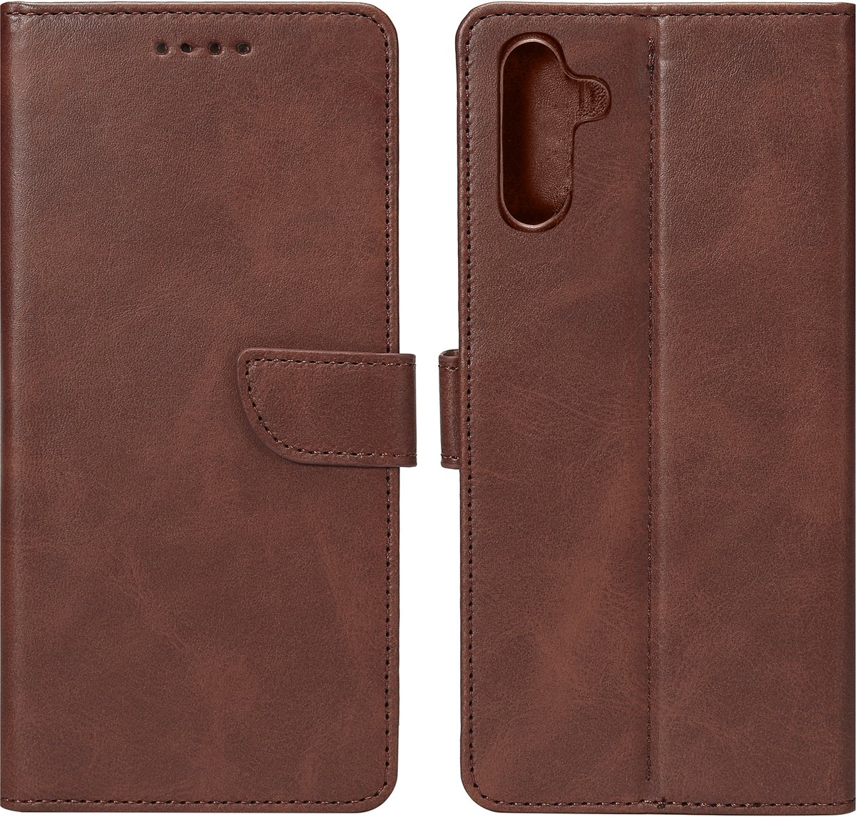 Rixus Bookcase For Samsung Galaxy A15 5G A156B Brown