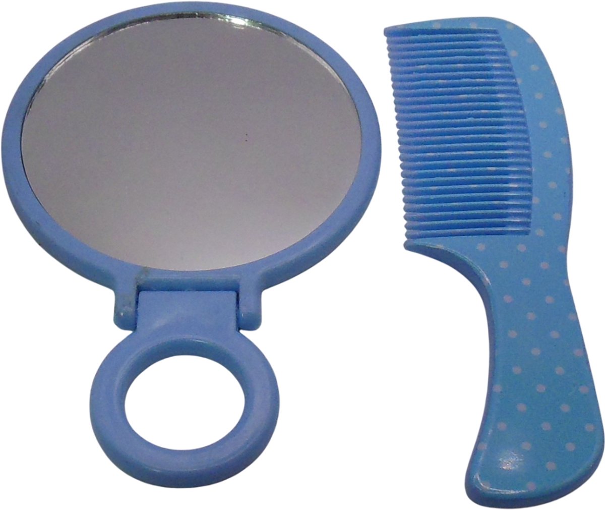 Kindersetje met spiegeltje+kam lichtblauw