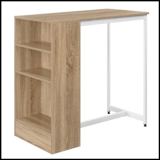 SoBuy FWT84-PF Hoge Bar Hoge Tafel Eettafel Bistrotafel met 3 Planken