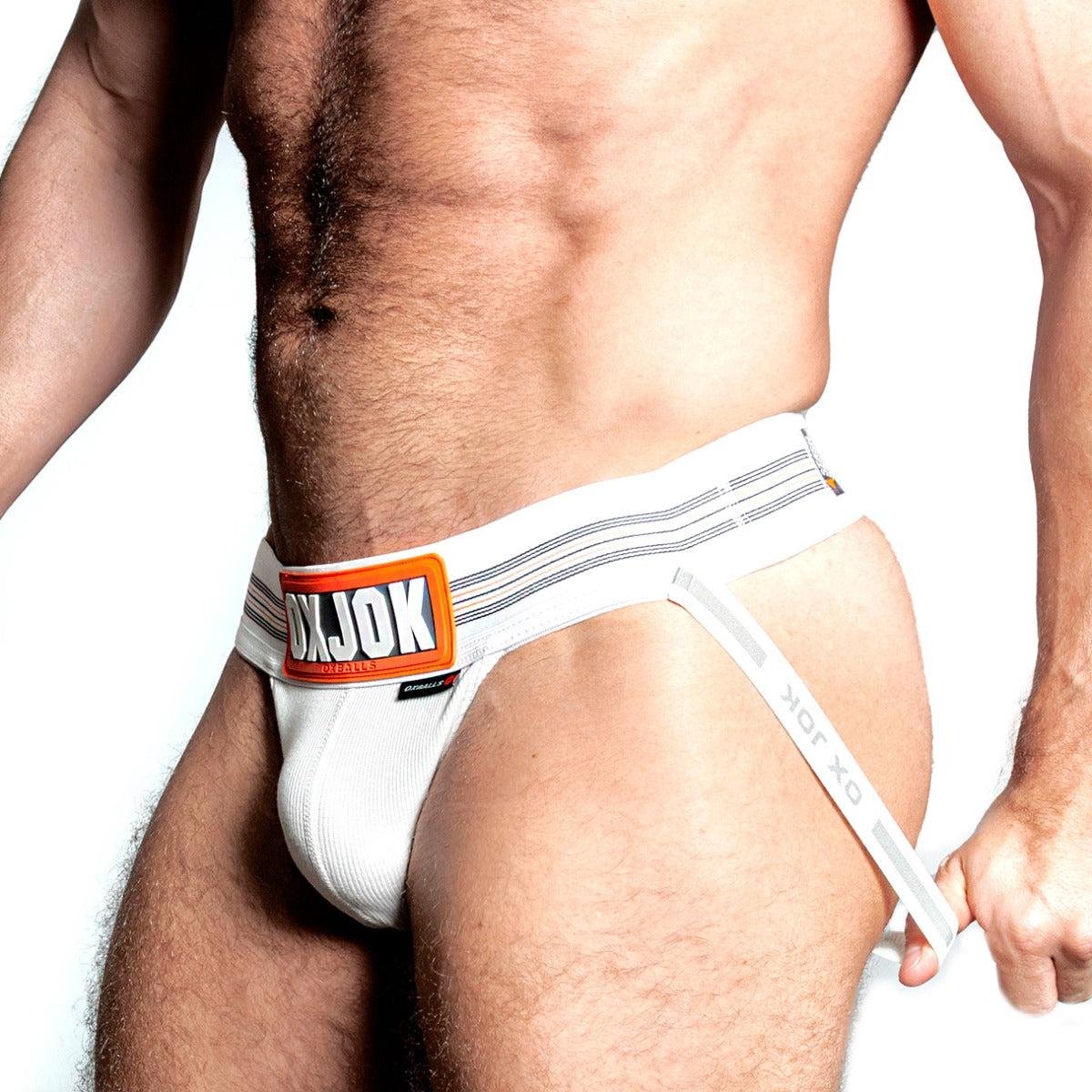 Oxjok Slingjock - Upthrust Slider Jockstrap - Ingebouwde Cockring - Met opbergvakje - White Snow XL