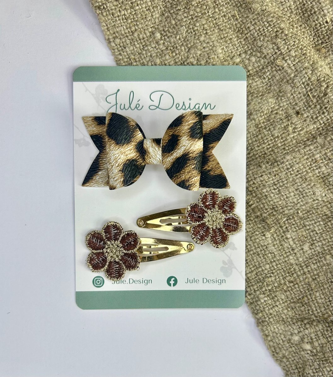 Julé Design haarspeldjes Nora zwart / bruin / beige / panter