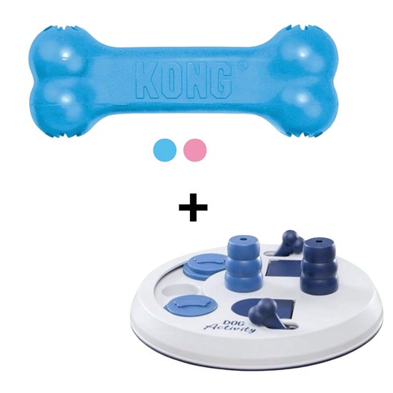 Bone à Goodie Puppy Kong Combideal Assorti + planche d'activités pour chiens Trixie