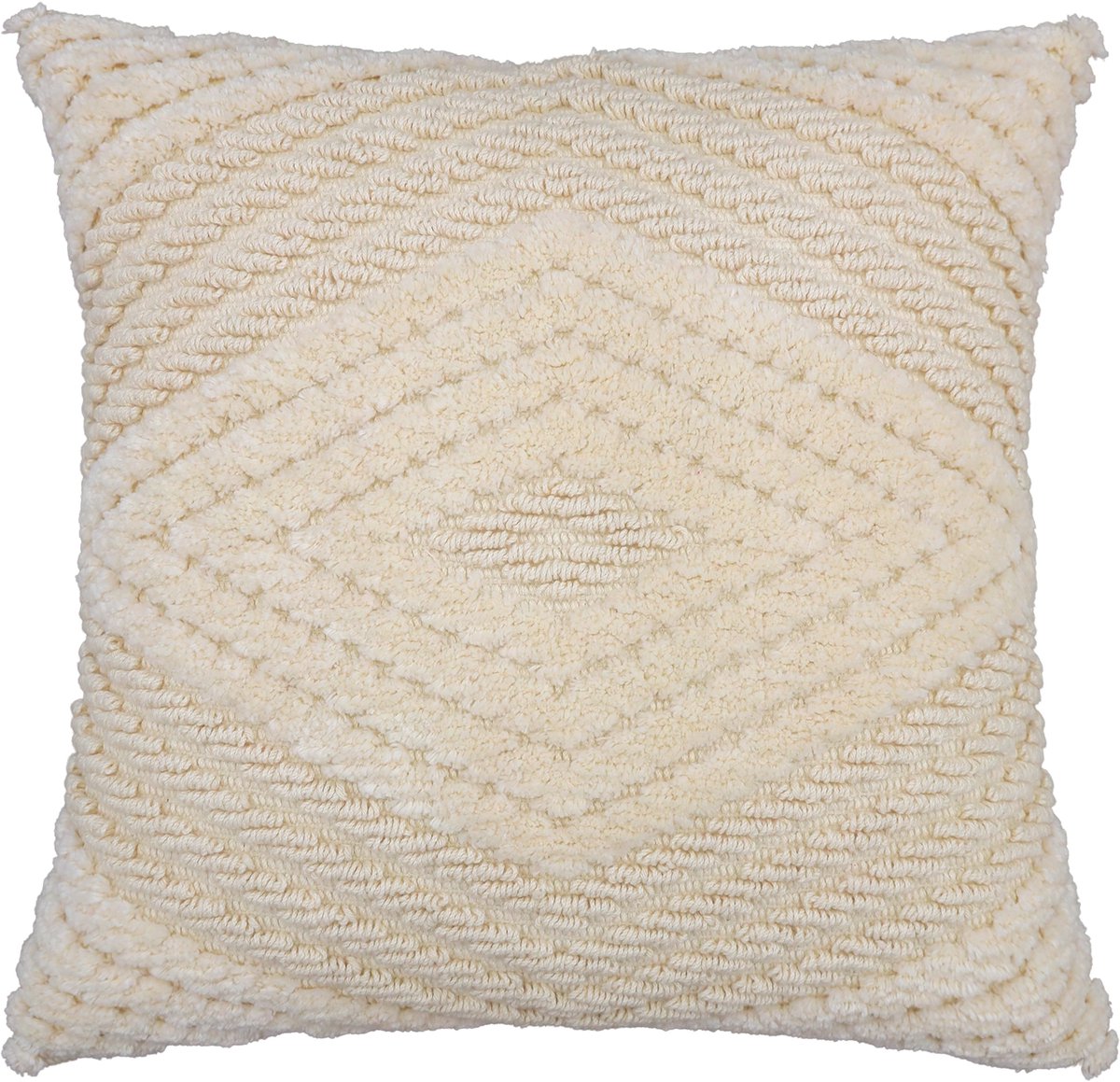 Urbane Hide | Kussenhoezen | Kussenhoes | Kussenhoesjes | Sierkussen | 50x50 cm | Geometrisch zacht Geweven | Katoen | Crème | Zonder binnenkussen