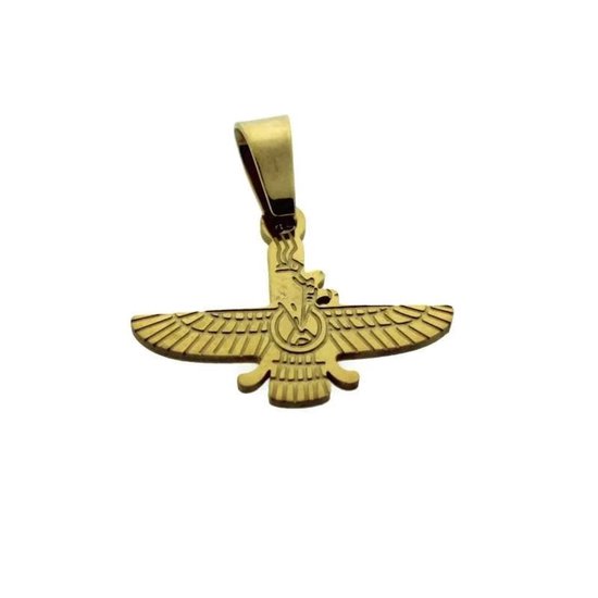 Aramat Jewels | Hangers | Egyptische God Ra Hanger - Staal Goudkleurig | | | |14mm | Staal | Volwassenen | Verkleurd niet