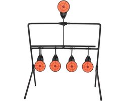 Allecto plus - Metalen Roterende Schietdoelen voor Luchtgeweer Schieten - Set van 5 Doelen met Hoge Zichtbaarheid Stickers