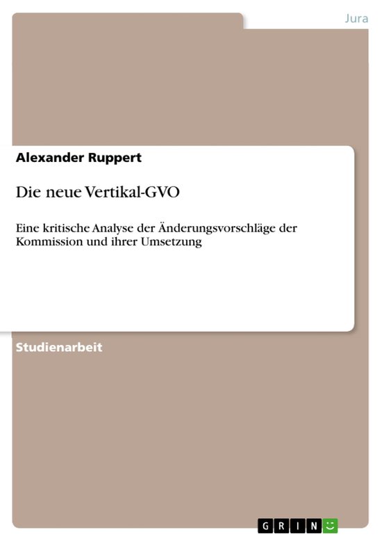 Die neue Vertikal-GVO - cover