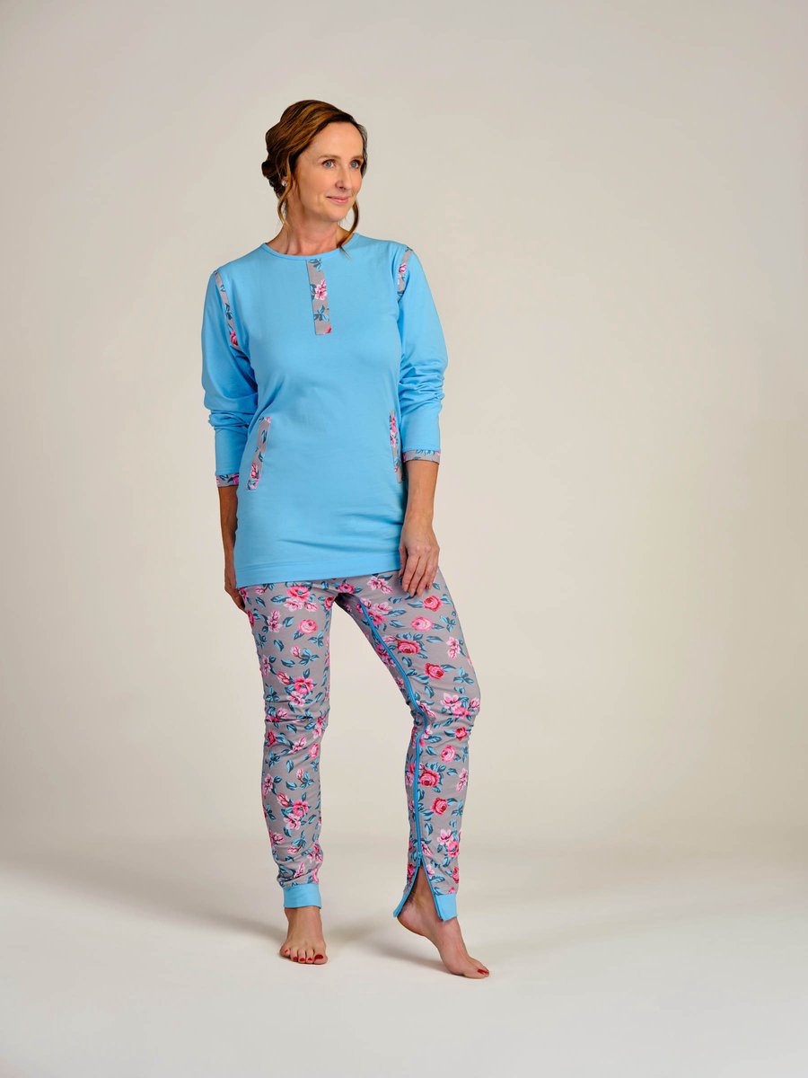 Dessin hansop | Dames | Rugritssluiting | Rits in het kruis | Bloemen | XXXL