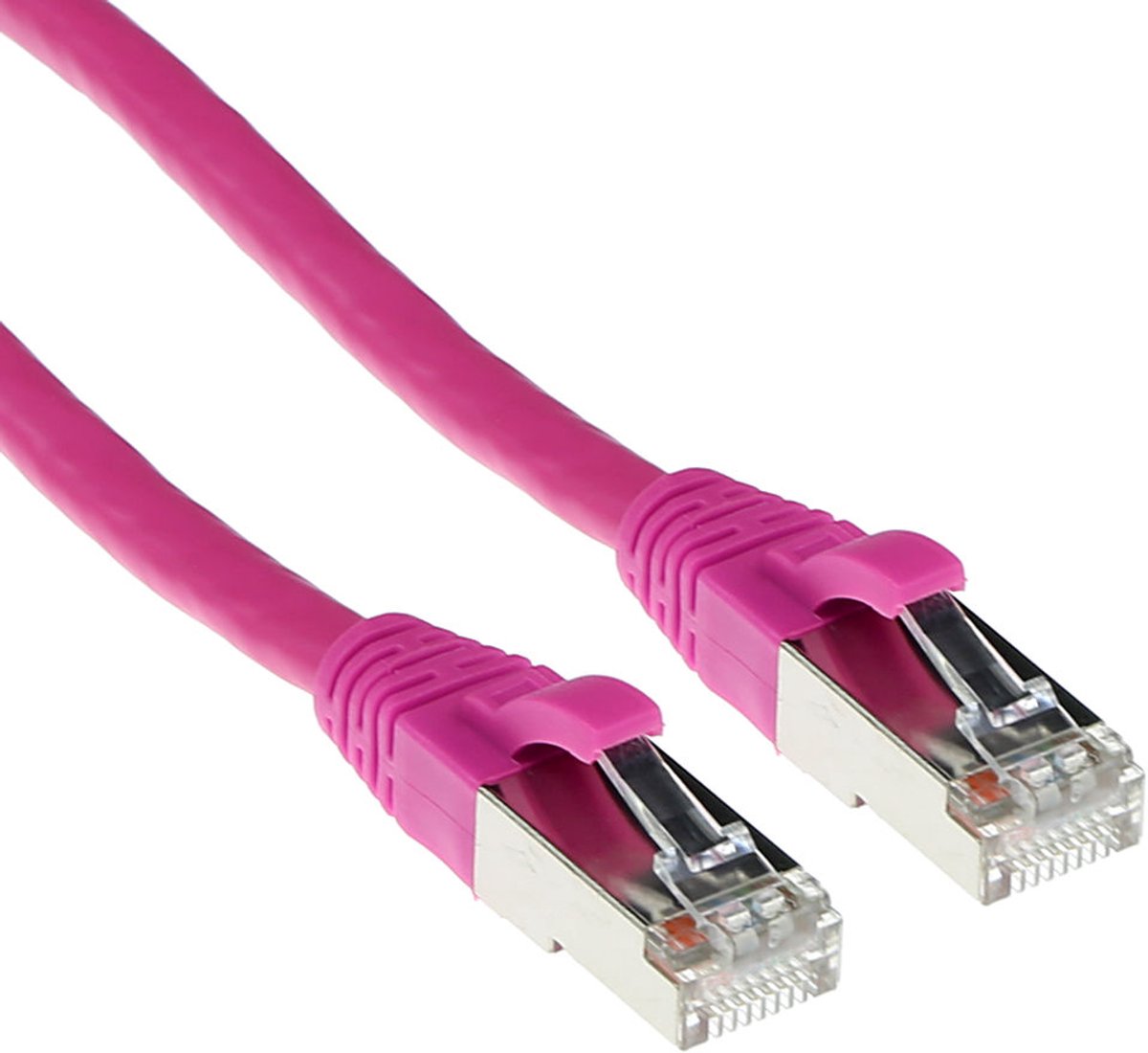 ACT Roze 0,5 meter LSZH SFTP CAT6A patchkabel snagless met RJ45 connectoren FB8800