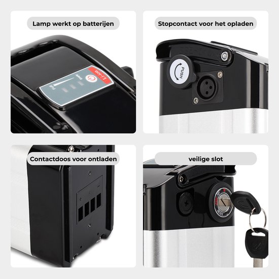 Batterie Vélo électrique Silverfish 36V 10Ah - Hailong QY3610 Avec Support Et Clés