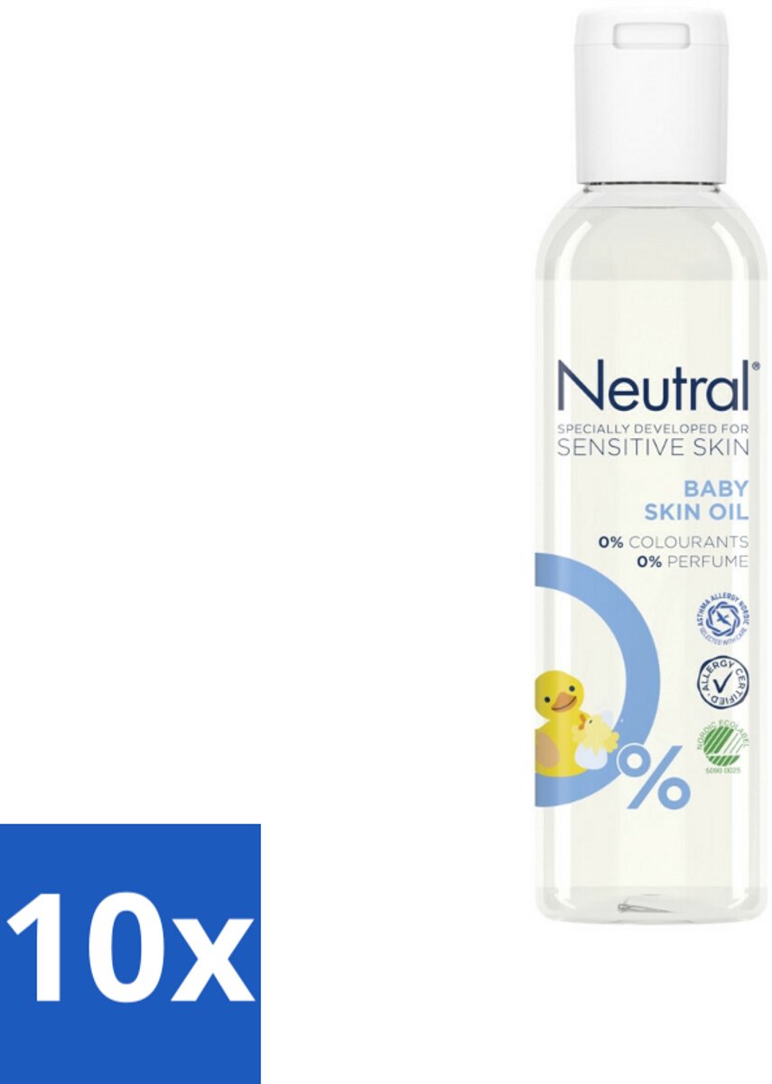 Image of 10 x Neutral - Baby Huidolie - Gevoelige huid - Parfumvrij - 150 ml - Hypoallergeen - Dermatologisch Getest - Babyhuidverzorging
