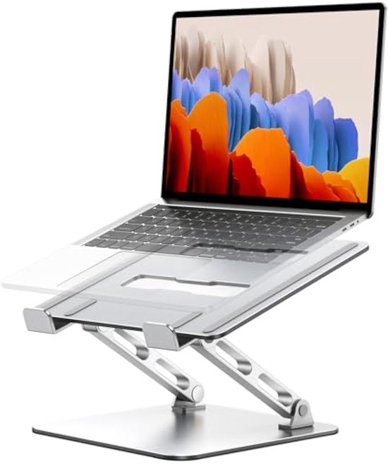 OUGE Laptopstandaard, laptopstandaard, verstelbaar, opvouwbaar, draagbaar, gemaakt van aluminium, compatibel met MacBook Air Pro, HP, Dell, meer laptops van 10-15,6 inch