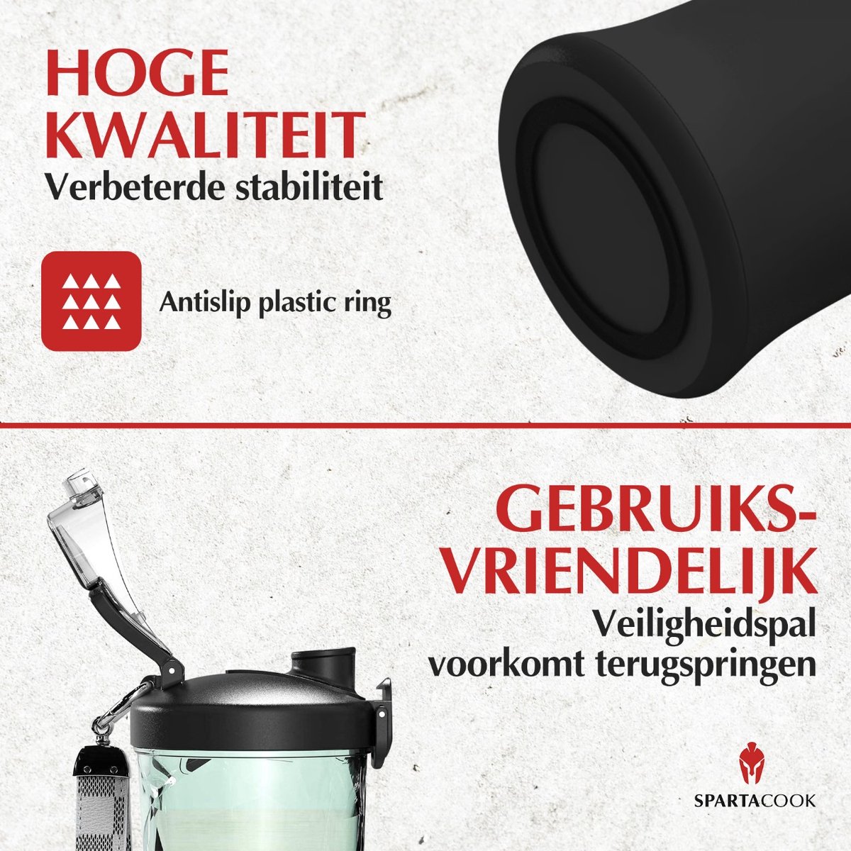 Spartacook Mini Blender 600 ml - Draagbare Blender - USB Oplaadbaar - Voor Smoothies & Shakes – foto 4