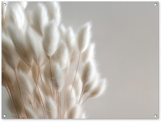 Affiche de jardin 120x90 cm - Décoration de jardin Plumes - Beige - Minimaliste - Affiche pour le jardin - Décoration extérieure - Tableau pour clôture de jardin - Décoration murale sur toile pour jardin - Décoration murale pour balcon