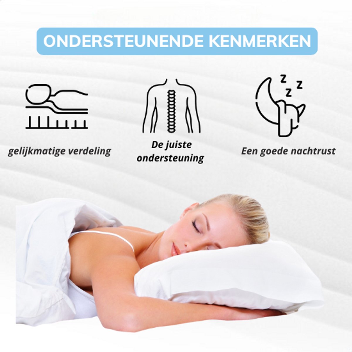 Maan Matras 140x200 Aanpasbaar Koudschuim & Hybrid 24cm thumbnail 4