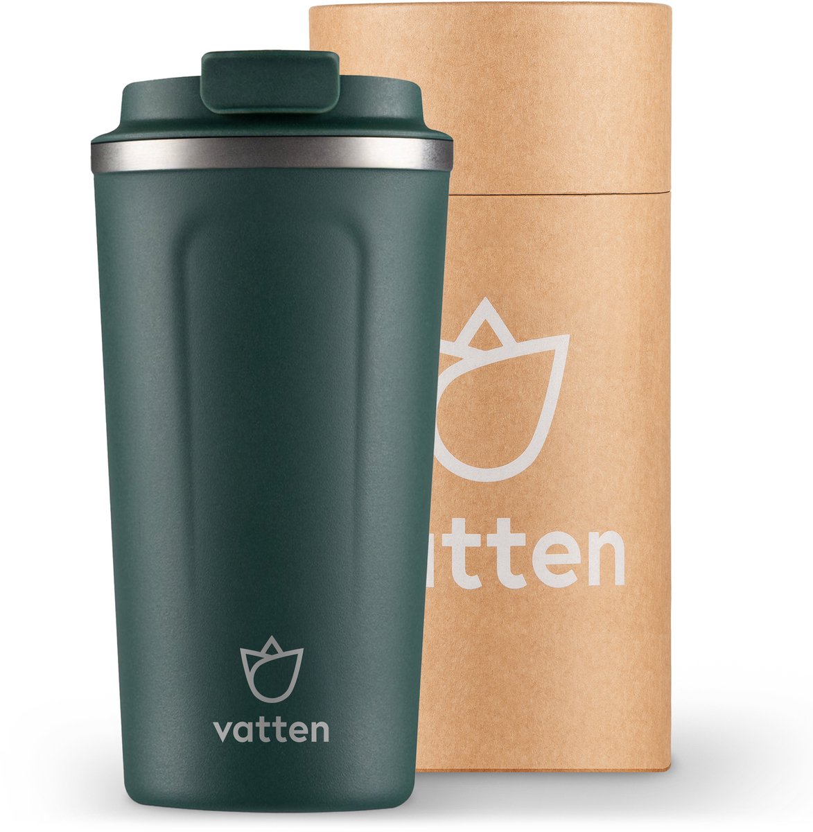Vatten Thermosbeker - Koffiebeker - Travel Mug - Donkergroen - 500ml - Theebeker