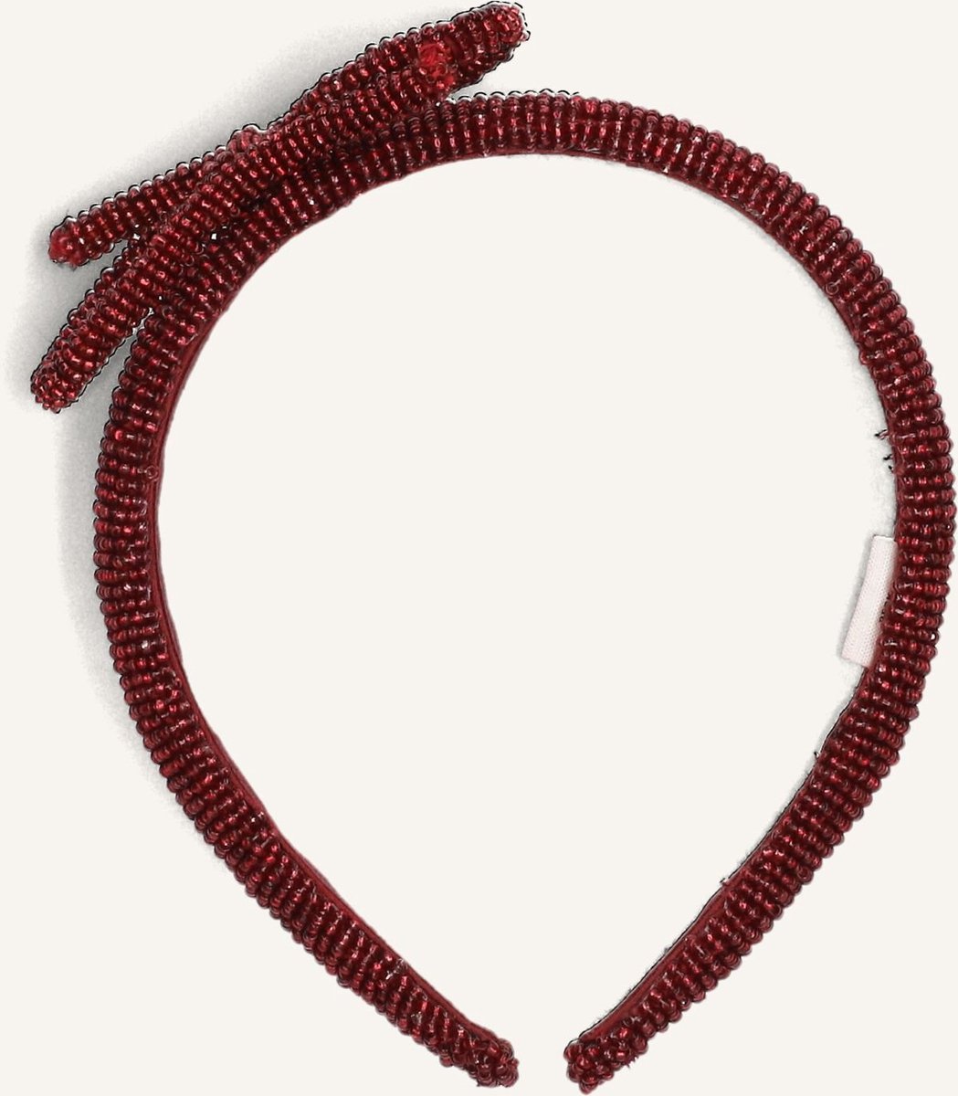 Becksondergaard Bow Slim Beaded Hairbrace Haaraccessoires Dames - Rood - Maat ONESIZE