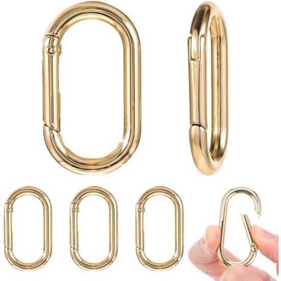 Set van 4 metalen karabijnhaken, met sleutelring, afneembare karabijnhaak, geschikt voor kamperen, wandelen, bergbeklimmen, ophangen aan reisrugzak, sleutelhanger (zilver zwart Set van 4 metalen karabijnhaken, met sleutelring, afneembare karabijnhaak, geschikt voor kamperen, wandelen, bergbeklimmen, ophangen aan reisrugzak, sleutelhanger (zilver zwart