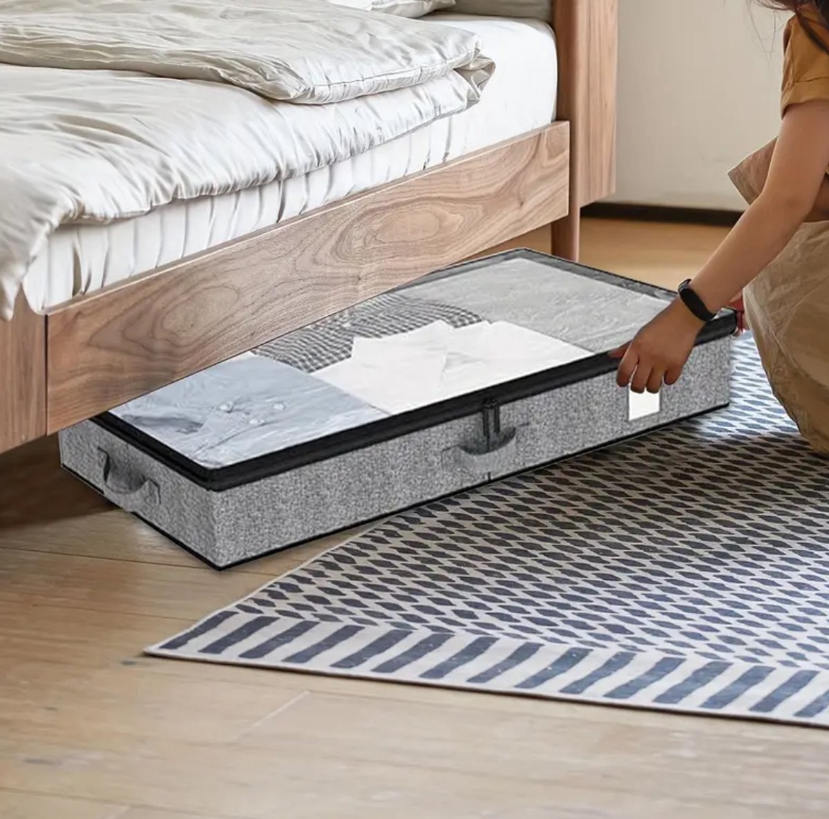 Onderbedbox - Onder bed organiser - opbergdoos - opbergbox - opbergmand - organiser onder bed - 85x43x4.4cm