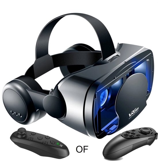 DrPhone RealityVisionV2 - Vr Bril - 3D - Incl. Koptelefoon - Incl. Controller - Geschikt Voor 5-7 Inch Smartphones- Zwart