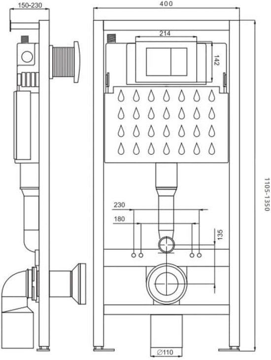 DOMINO LAVITA WC Vorwandelement für hängende Toilette