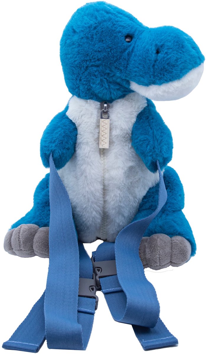 Cute since 1999 - Dinosauruspark - Blauwe Dinosaurus rugzak - Boekentas kleuter - Zachte rugtas meisjes en jongens - 37 cm