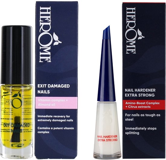 Herome Exit Damaged Nails Nagelolie & Nagelverharder Extra Sterk - Nagelverzorging - 7ml & 10ml