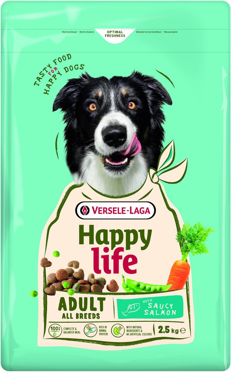 Happy Life Happy Life Adult - Hondenbrokken - Zalm 2.5 kg