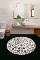Homie Living Porto Azzurro Badmat, knuffelige pluizige zachte pool, antislip en wasbaar, 90 cm rond, donkerblauw