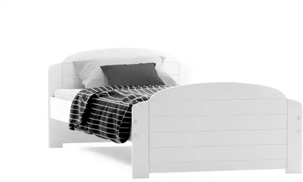 BMS - Eenpersoonsbed - 90x200 cm - Jeugd - Wit