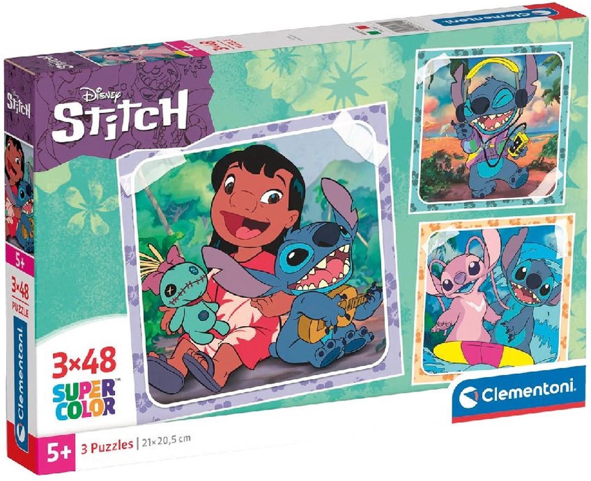 Stitch puzzel 3 x 48 stukjes