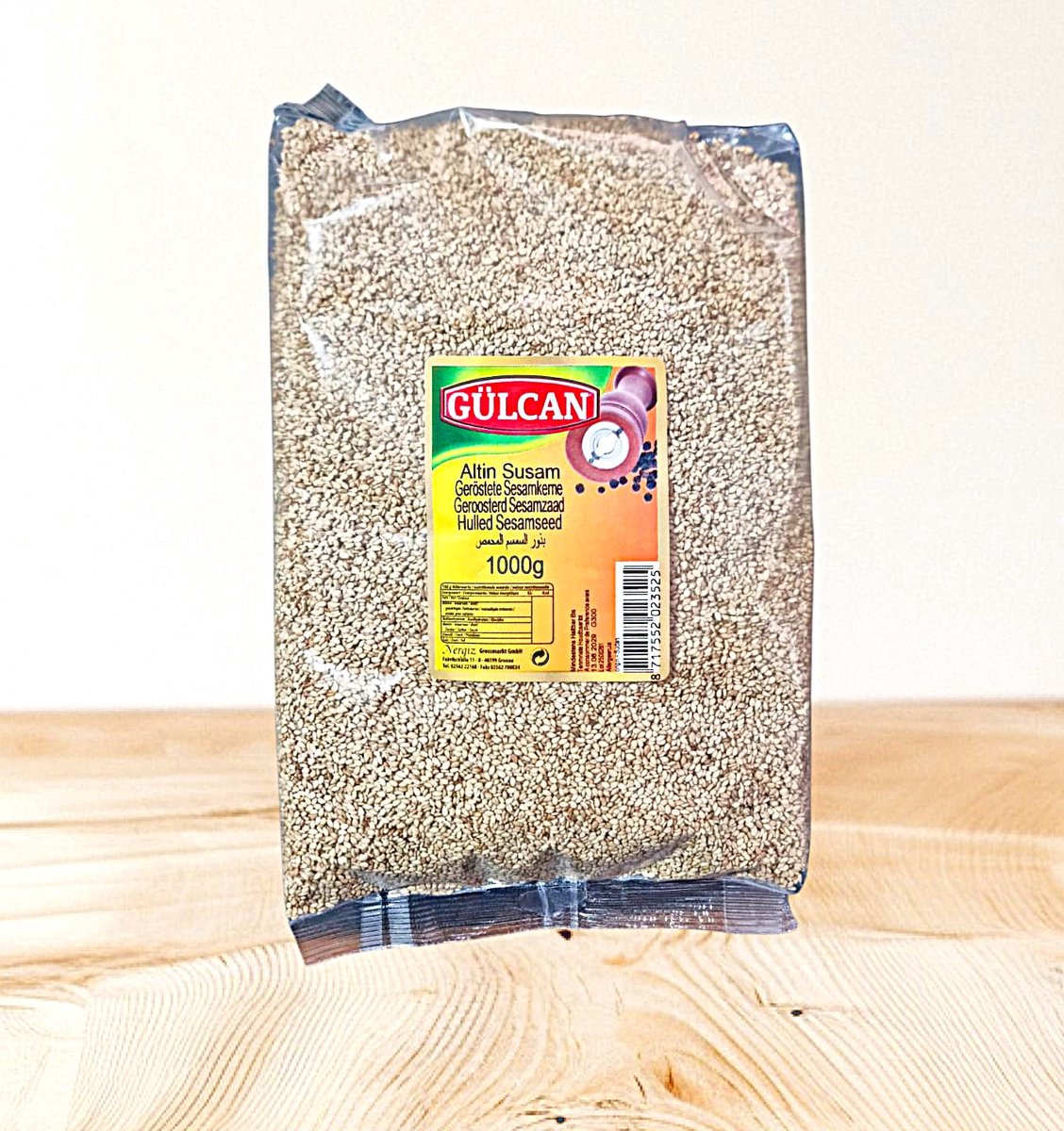 Gülcan Geroosterde Goudsesam – 1 kg | 100% Natuurlijk | Intense Smaak & Gezonde Voeding - Kavrulmuş Altın Susam – 1 kg | %100 Doğal | Yoğun Lezzet & Sağlıklı Beslenme - Roasted Golden Sesame – 1 kg | 100% Natural | Intense Flavor & Healthy Nutrition