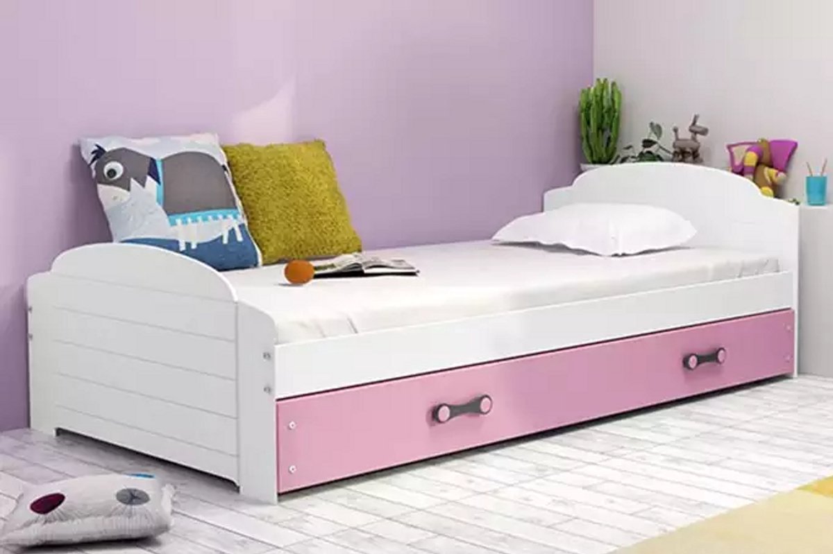 BMS - LILI Jeugdbed - 90x200 - Wit & Roze