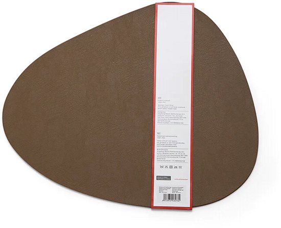 Ochama X | Set de table | Cuir de vachette - Noyer - 43x37cm