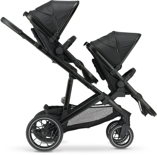 Deryan Evy V2 Duo Kinderwagen - Uitbreidbaar - Extra zitje - Zwart
