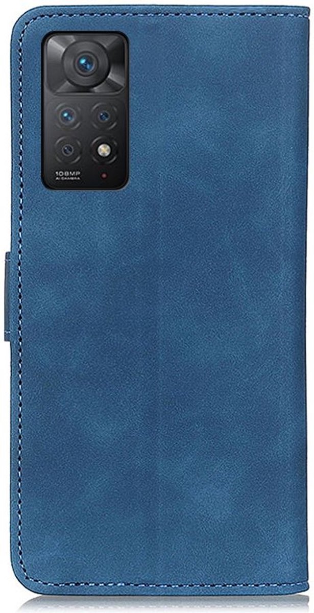 KHAZNEH Xiaomi Redmi Note 11 Pro Hoesje Vintage Wallet Book Case Blauw