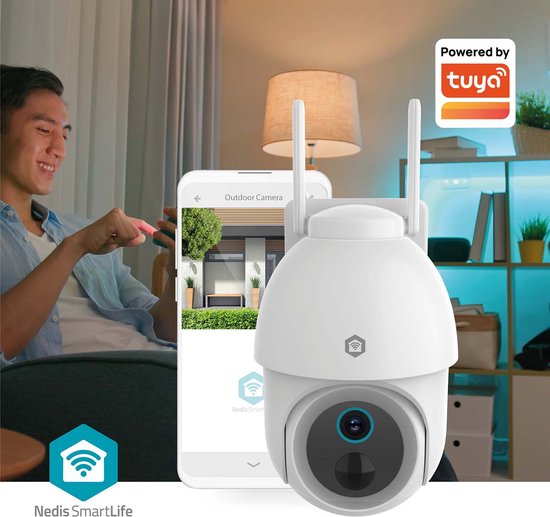 Nedis SmartLife Camera voor Buiten - Spotlight - 3MP Full HD 1296p - Pan tilt - IP65 - Max. batterijduur: 3 Maanden - Cloud Opslag (optioneel) / microSD (niet inbegrepen) - 5 V DC - Met bewegingssensor van Nedis — afbeelding 3