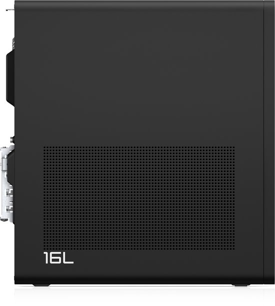 Zwarte OMEN desktop computer met 16L logo op de zijkant.