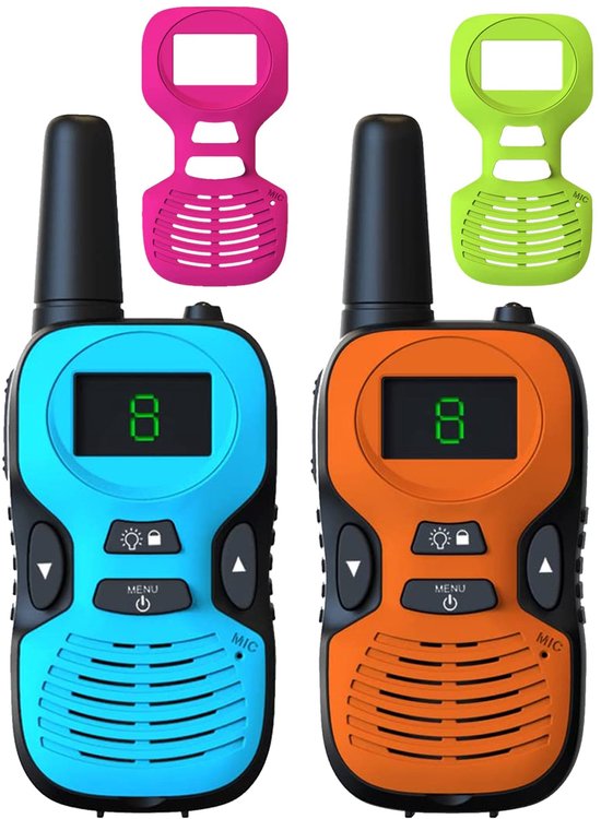 ODESSEY Walkie Talkie - Wisselbare Kleuren - voor Kinderen & Volwassenen - Walkie Talkies - Portofoon - 2Pack