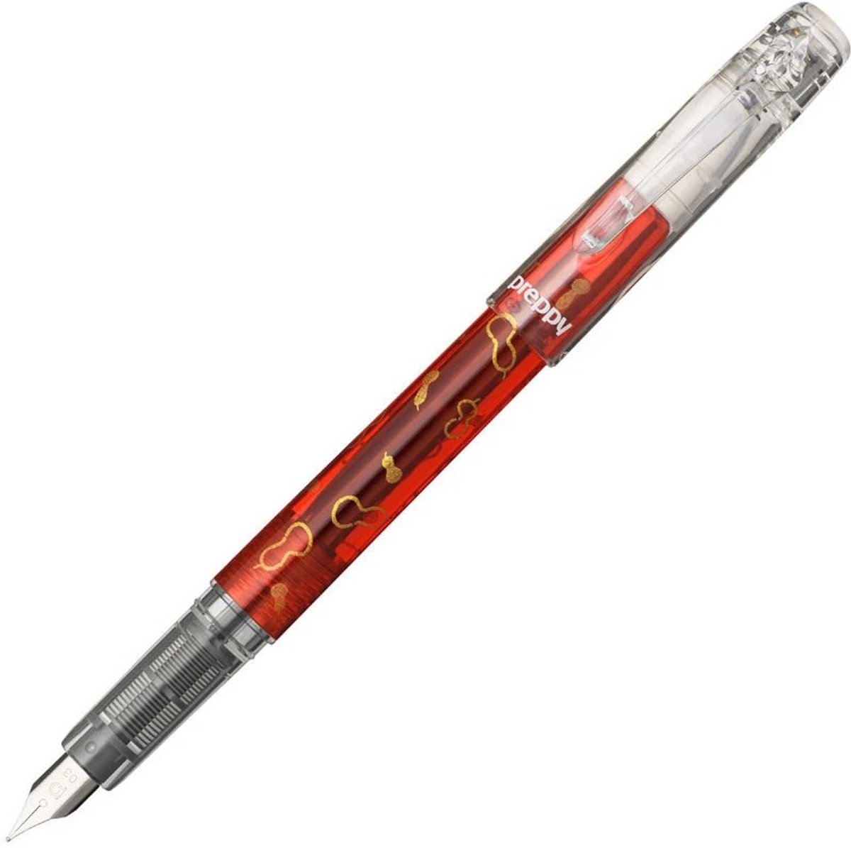 Platinum - Preppy Fauntain pen Fine - Wa - Modern Maki-e Limited Edition - Hyotan vulpen - Rood Goud