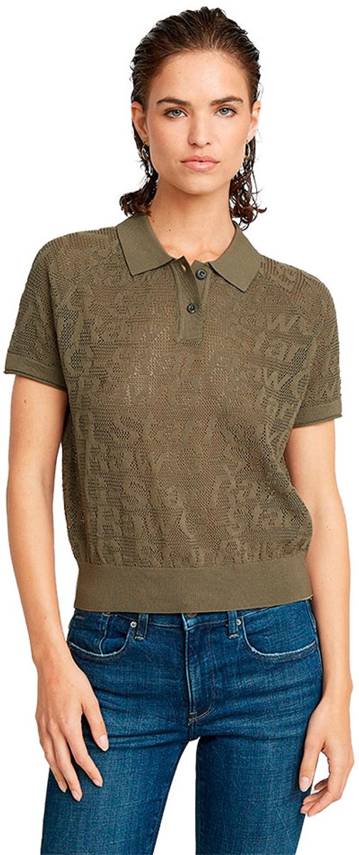 G-star Pointelle Lt Wt Korte Mouw Poloshirt L Vrouw Groen
