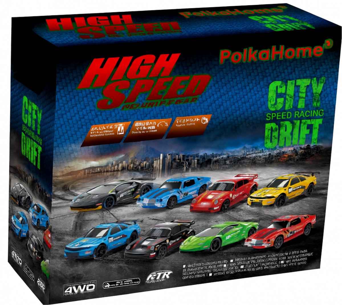 PolkaHome RC Drift Auto 1:24 – Afstandsbestuurbare RC Auto – 4WD – 2 Accu’s – 20 km/h — afbeelding 15
