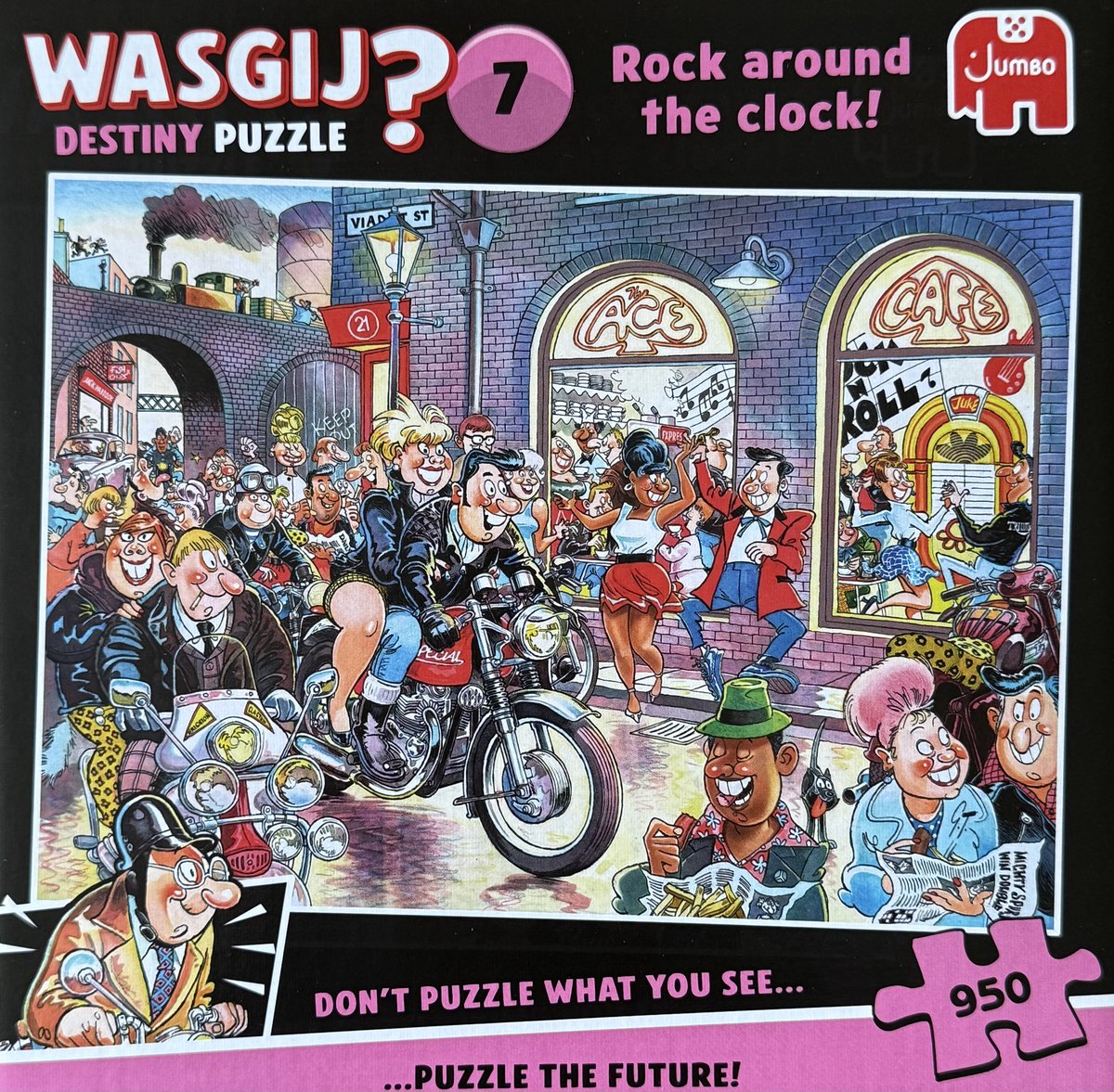 Wasgij? 7 Destiny puzzle Rock around the clock! 950 stukjes jumbo Rock de klok rond puzzel