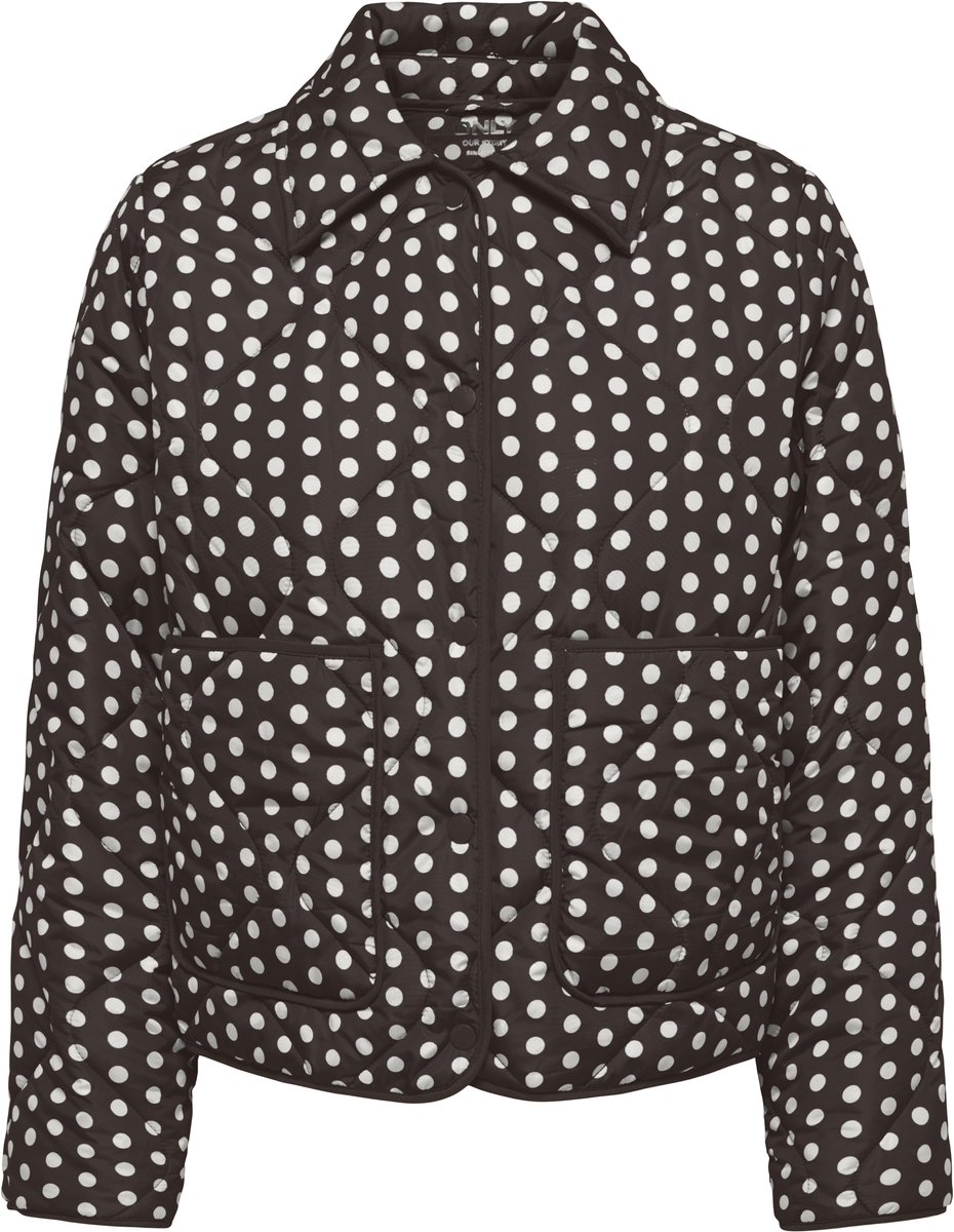 Only Jas Onldottie Quilt Aop Jacket Cc Otw 15377726 Coffee Bean/dot-cloud Dancer Dames Maat - S