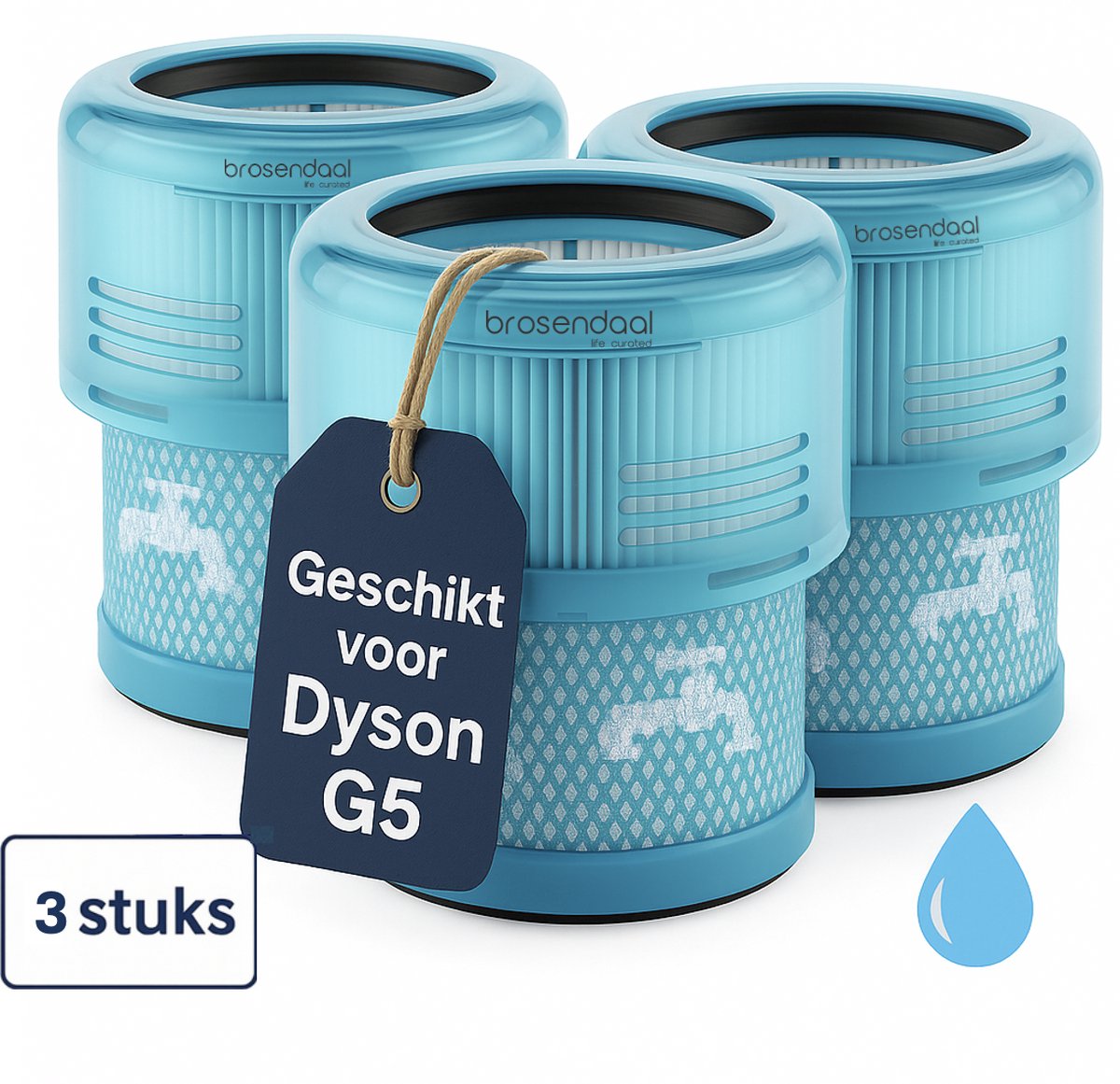 Brosendaal Filter geschikt voor Dyson Gen5 - G5 Dyson filter - SV23 - Wasbaar en Herbruikbaar - 3 stuks